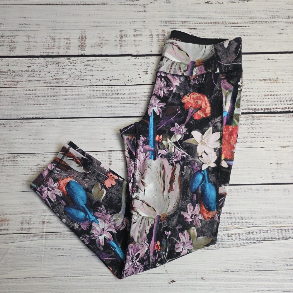 Calia by Carrie Underwood Floral Cropped Leggings Capris Large 31x24 Nylon Span